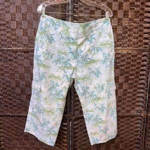 L.L. BEAN palm tree cargo capris